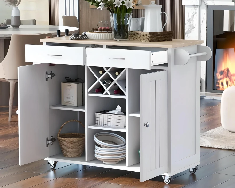 kitchen storage rolling cart